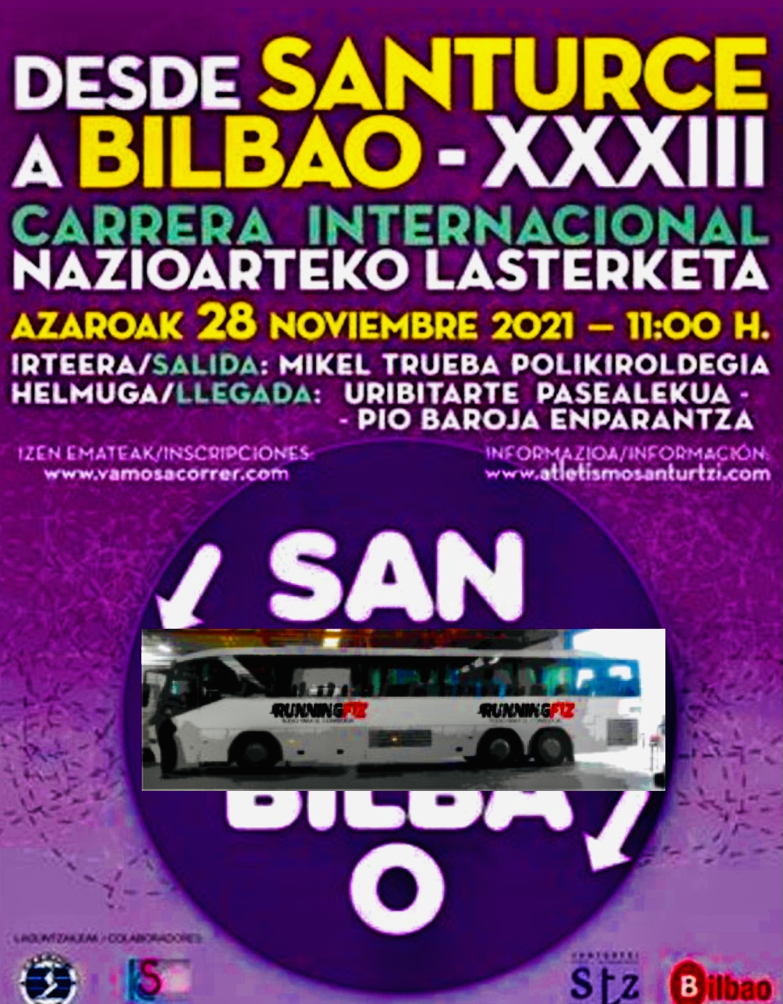 Autobús Carrera Desde Santurce a Bilbao (28.11.2021)